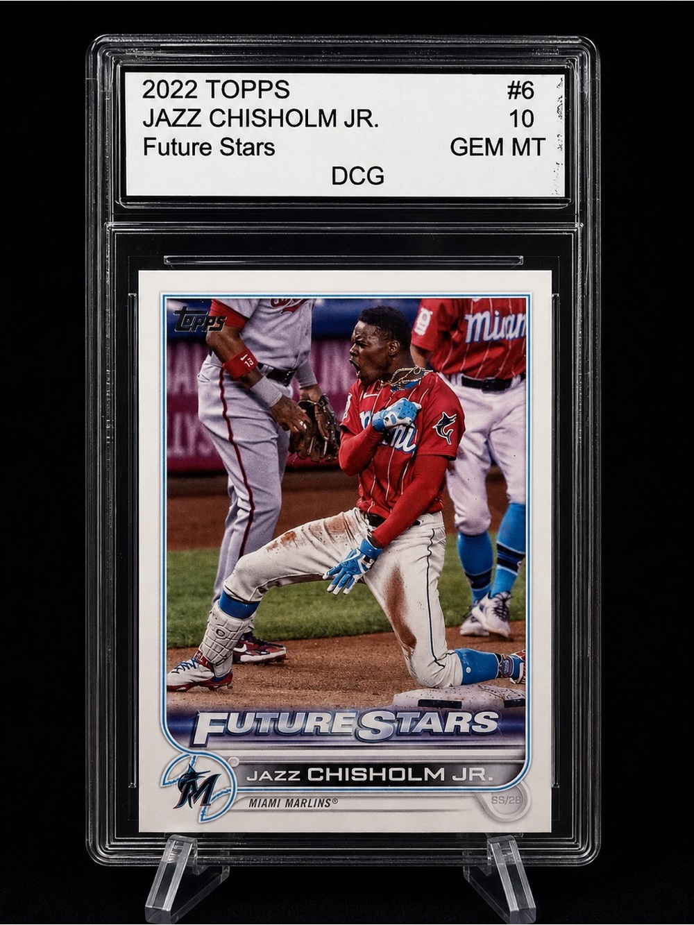 Topps Jazz Chisholm Jr Baseball Trading Card - Red, Blue, White